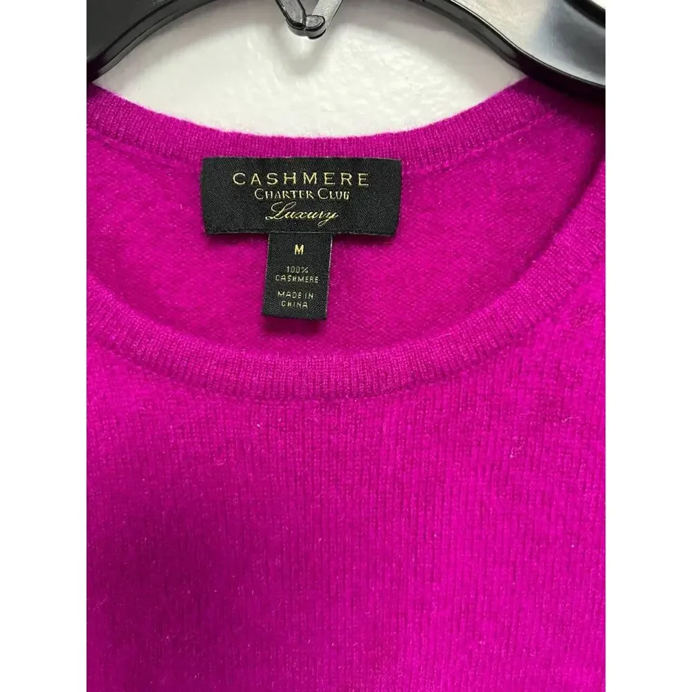 Charter Club Luxury Cashmere Sweater Jumper Purple Pullover Size Medium A000028